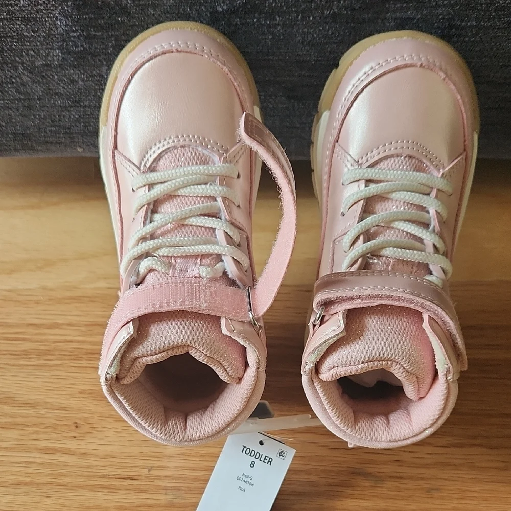 NWT OshKosh B'gosh Pink High-Top Sneakers Toddler 8 - Picture 14 of 17